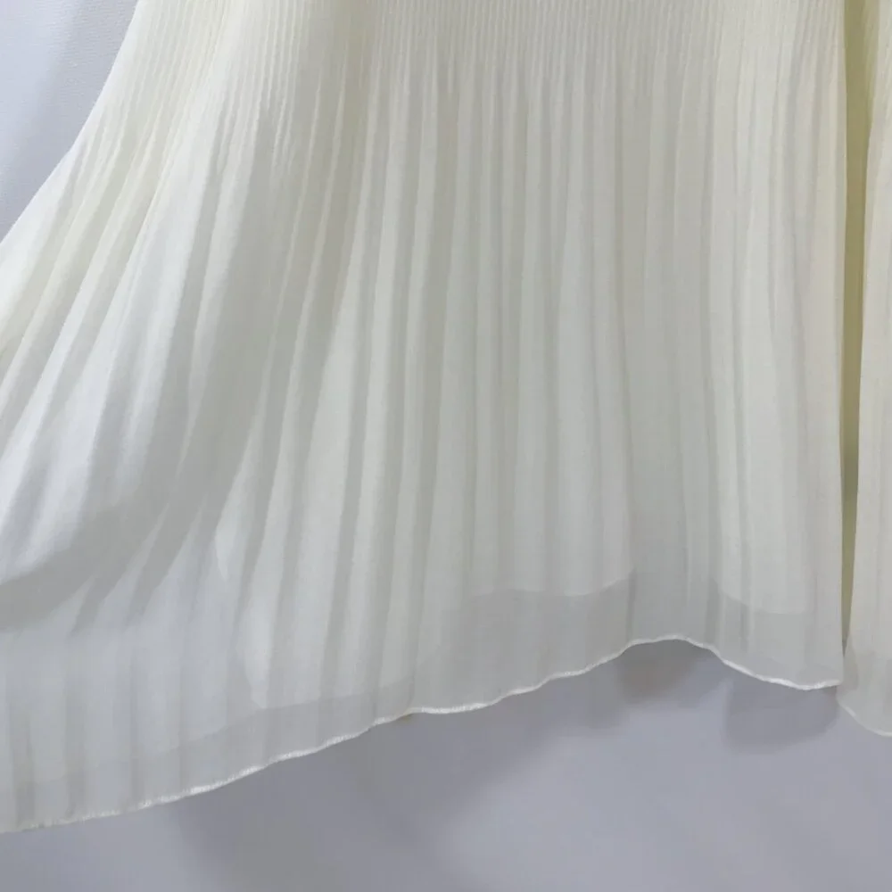 Sanctuary Accordion Pleat Cold Shoulder Tunic Blouse Ivory L - Picture 6 of 10